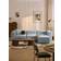 Westwing Collection Bouclé Lena with Footstool Light Blue Soffa 287cm 2st 4-sits