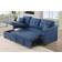 Ebern Designs Glenoe Upholstered Pull Out Couch Bed Blue Sofa 82" 3 Seater