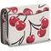 Coach Mini Wallet On A Chain With Cherry Print - Novelty Leather/Silver/Chalk Multi