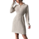 Shein RelaxiSolid Color Knit Winter PoLO Collar Minimalist Long Sleeve Short Dress