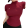 Shein DAZY Women's Valentine's Day & Chinese New Year Shirts Short Sleeve Turtleneck Shirt in Red