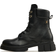 Tommy Hilfiger Leather Lace Up Biker Boots - Black