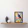 Wee Blue Coo Wildflower Bird Black Framed Art 59.4x82cm
