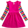 Shein Young Girls' Pink Unicorn Embroidered Dress