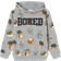 Name It Kid's Bored Monkey Hoodie - Grey Melange