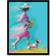 ARTERY8 Woman Pet Windy Walk Dog Lover Black Framed Art 23.4x32.3cm