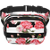 Jejea Fanny Pack Cross Body Waist Bag - Black/White/Striped Flowers Print