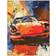 ARTERY8 Red Sports Car Racing Race Car Man Cave Black Framed Art 23.4x32.3cm