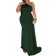 Shein Slayr Plus Size Glamorous & Elegant Asymmetric Neck Fishtail Hem Green Dress, Autumn/Winter