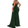 Shein Slayr Plus Size Glamorous & Elegant Asymmetric Neck Fishtail Hem Green Dress, Autumn/Winter