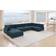 Willa Arlo Interiors Espinosa Blue Corduroy Sofa 133.5" 6pcs 6 Seater