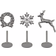 Tim Holtz Idea-ology Silver Christmas Decoration 6pcs