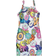 Shein Baby Girls' Donut & Letter Print Spaghetti Strap Dress