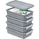 Iris Kitchen Storage Organizers Gray/Pearl Storage Box 0.7gal 4pcs
