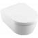 Villeroy & Boch Avento Wand-Tiefspül-WC, mit WC-Sitz, Combi-Pack 5656HR, DirectFlush (spülrandlos) wandhängend, Farbe: Weiß Ceramicplus
