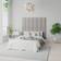 Aspire EasyMount Plush Upholstered Wall Panels Silver Headboard 75cm