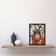 ARTERY8 Orangutan In Floral Jungle Bright Wall Black A4 Framed Art 23.4x32.3cm