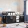 vidaXL with Curtains 90x200 cm Solid Wood Pine Bunk Bed