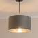 ValueLights Reni Medium Grey Velvet with Chrome Inner Ceiling Lamp Shade