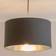 ValueLights Reni Large Charcoal Fabric with Metallic Chrome Silver Shade