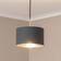ValueLights Reni Large Charcoal Fabric with Metallic Chrome Silver Shade