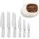 Smeg Set of Kitchen Knives and Stand KBSF02CR Cream
