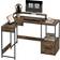 Homcom L Shaped Computer Table Rustic Brown Writing Desk
