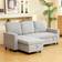 Homcom Pull Out L Shape Corner Sofa 200cm 2pcs 3 Seater