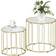 Homcom Coffee Set of 2 Gold Tone Nesting Table