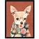 ARTERY8 Chihuahua With Floral Coat Dog Lover Black Framed Art 23.4x32.3cm