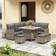 OutSunny 6 Pcs Rattan Garden Furniture Sectional Corner Sofa Outdoor Lounge Set