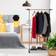 B2X Hanger on Wheels Silver/Black Clothes Rack 151x162cm