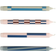 Hay Pattern Blue/Light Pink Stearinlys 24cm 4stk