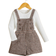 Shein Young Girl Mock Neck Tee & Plaid Print Overall Dress