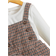 Shein Young Girl Mock Neck Tee & Plaid Print Overall Dress