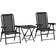 OutSunny Folding Garden of 3 Black Bistro Set, 1 Table incl. 2 Chairs