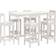 vidaXL 7 Piece Garden White Outdoor Bar Set, 1 Table incl. 6 Chairs