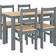 vidaXL 5 Piece Panama Grey Solid Wood Pine Dining Set 5pcs