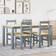 vidaXL Panama 5 Piece Grey Solid Wood Pine Dining Set 5pcs