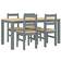 vidaXL Panama 5 Pcs Gris Bois Pin Ensemble de Salle à Manger 5pcs