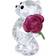 Swarovski Kris Bears A Rose Full of Love Transparent/Pink Figurine 4cm