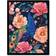 ARTERY8 Peacock Bird with Pink Flower Black Framed Art 23.4x32.3cm