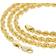 Nuragold Diamond Cut Rope Chain Lightweight Necklace 3mm - Gold