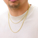 Nuragold Diamond Cut Rope Chain Lightweight Necklace 3mm - Gold