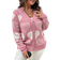 Shein Women's cardigan in plus sizes with long sleeves, heart pattern and rhinestone decoration, for winter