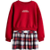 H&M Girl's Sweatshirt & Skirt Set 2pcs - Red/Checked