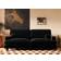 Solace+Co Addison 3 Black Velvet Sofa 3 Seater