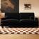 Solace+Co Addison 3 Black Velvet Sofa 3 Seater