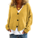 Shein 2024 Fall Winter Black V-Neck Button Front Casual Knit Cardigan Sweater For Women, Suitable For Outer Wear,Long Sleeve Tops