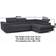 Wade Logan Flavius Black Sofa 280cm 5 Seater